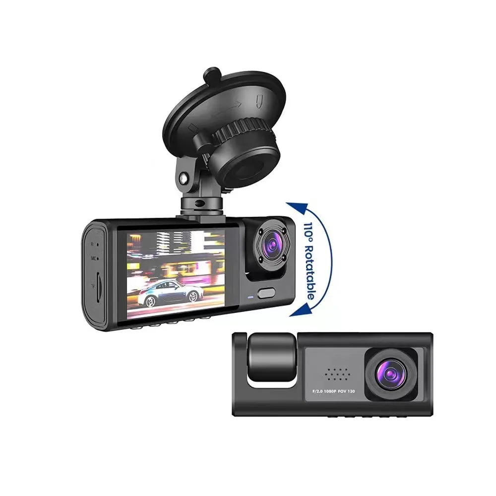 High Quality Three lens 2 Inch HD1080p Dashcam Car Video Recorder with WIfi and G- sensor