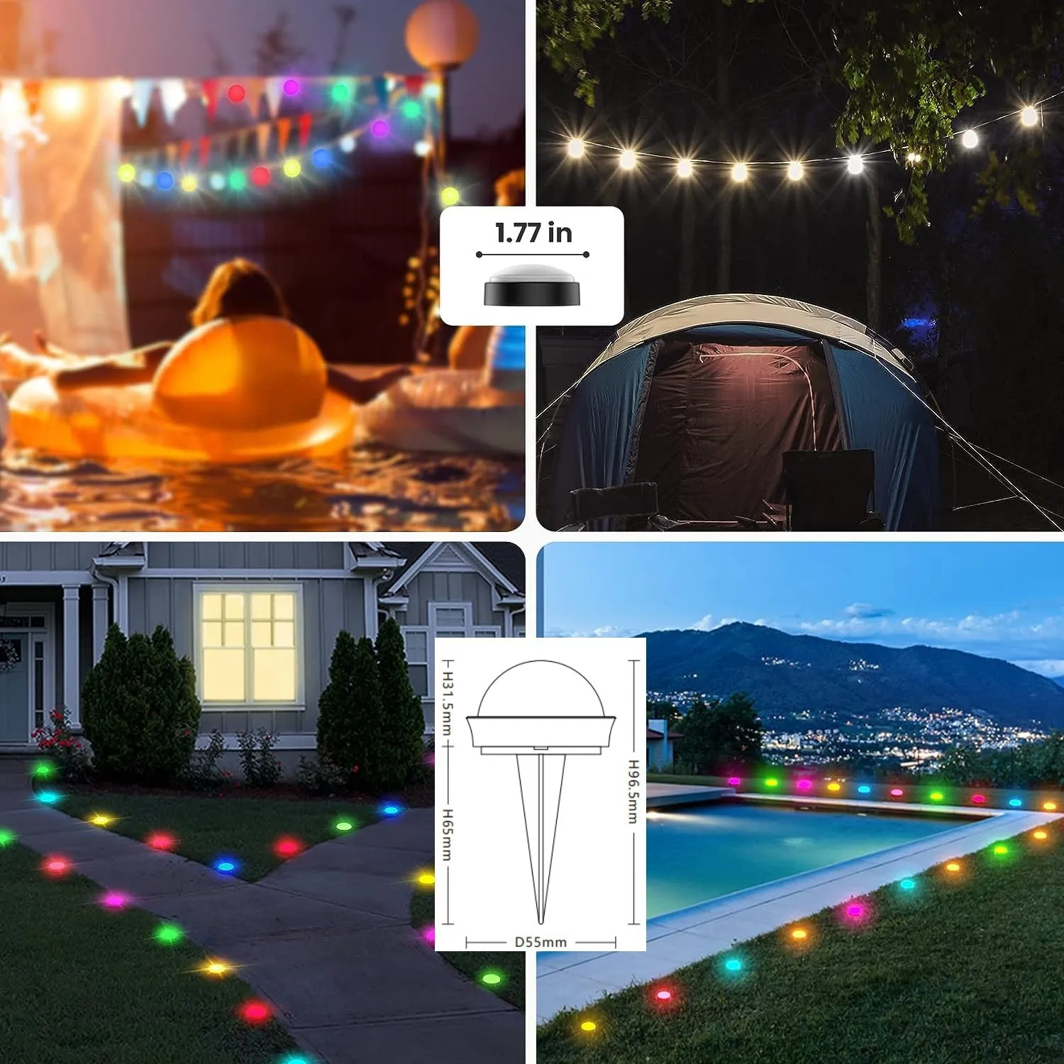 New intelligent Bluetooth IP67 waterproof outdoor underground light for garden stair Outdoor string light