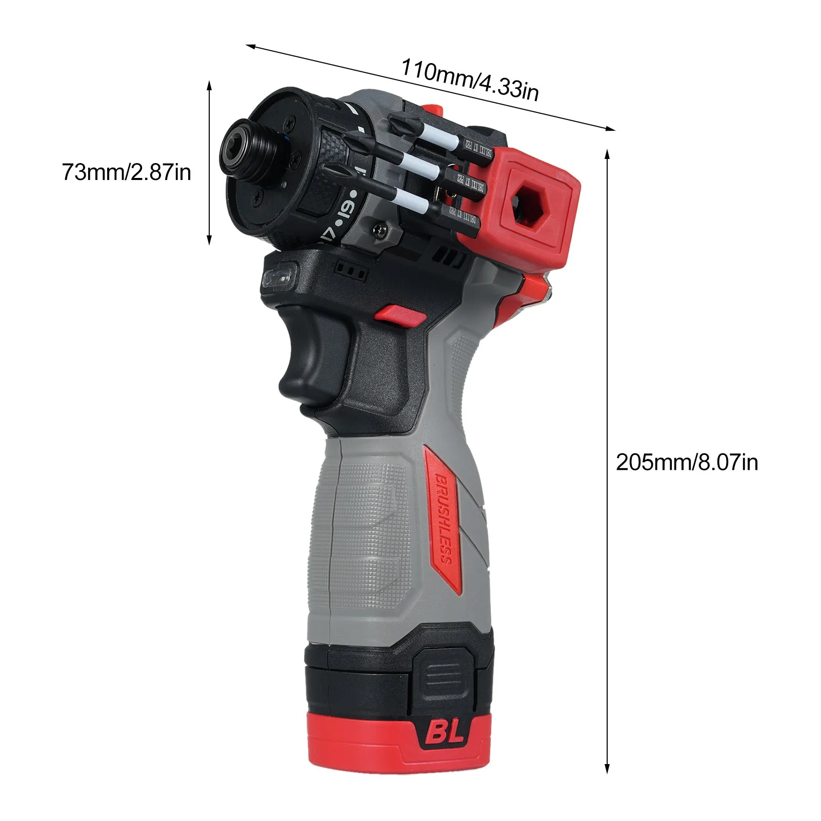 16.8V Brushless Power Screwdriver + Hammer 45Nm 1600RPM Lithium Screwdriver Tool Kit Electric Screw Driver for Wood PVC 1Battery