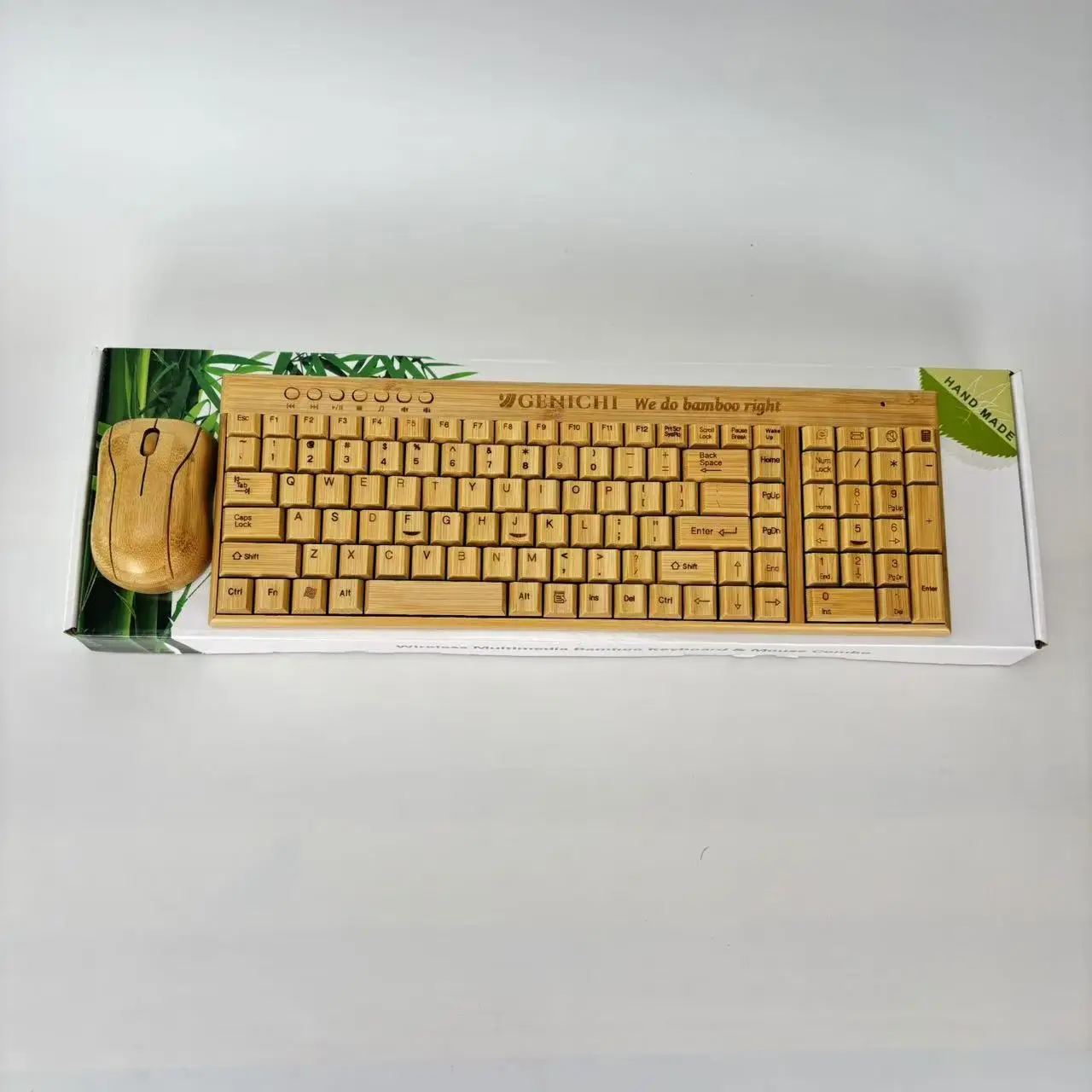 Keyboard Manufacturer Custom OEM Bamboo Wooden Wireless USB Keyboard PC Computer Laptop Keyboards for Smart TV