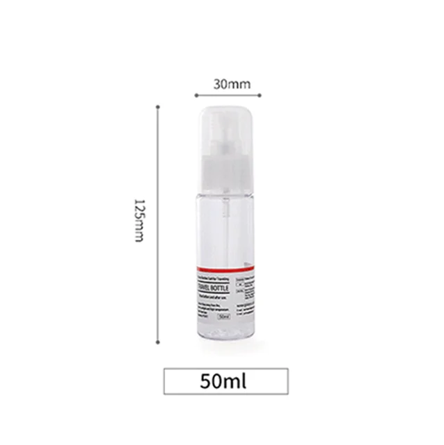 
Hot sale custom label 50ml pet plastic sprayer empty bottle refillable storage fine mist sanitizer alcohol pet water bottle 