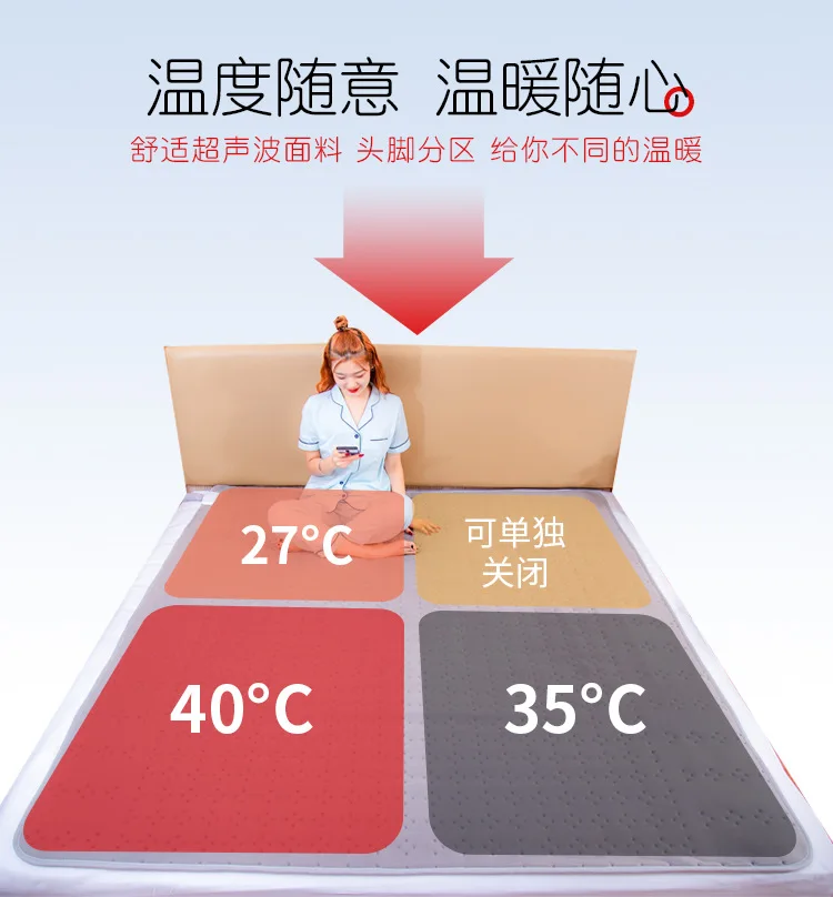 Electric Heating Blanket Heating Mattress Intelligent Heater Electric Blanket With Two People And Two Divisions