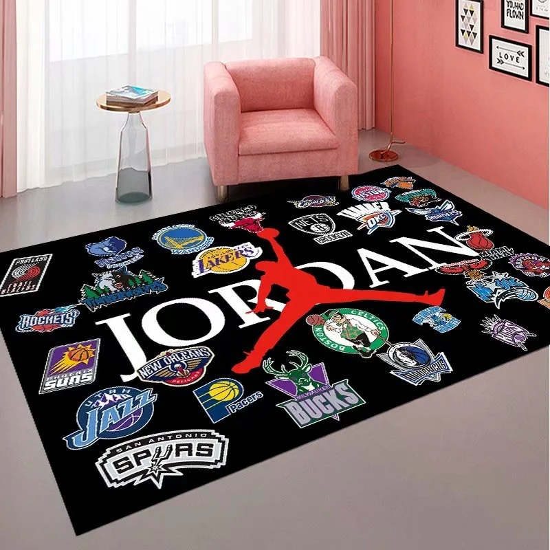 Hot sale TPR bottom loop pile jordan rugs floor rugs living room modern