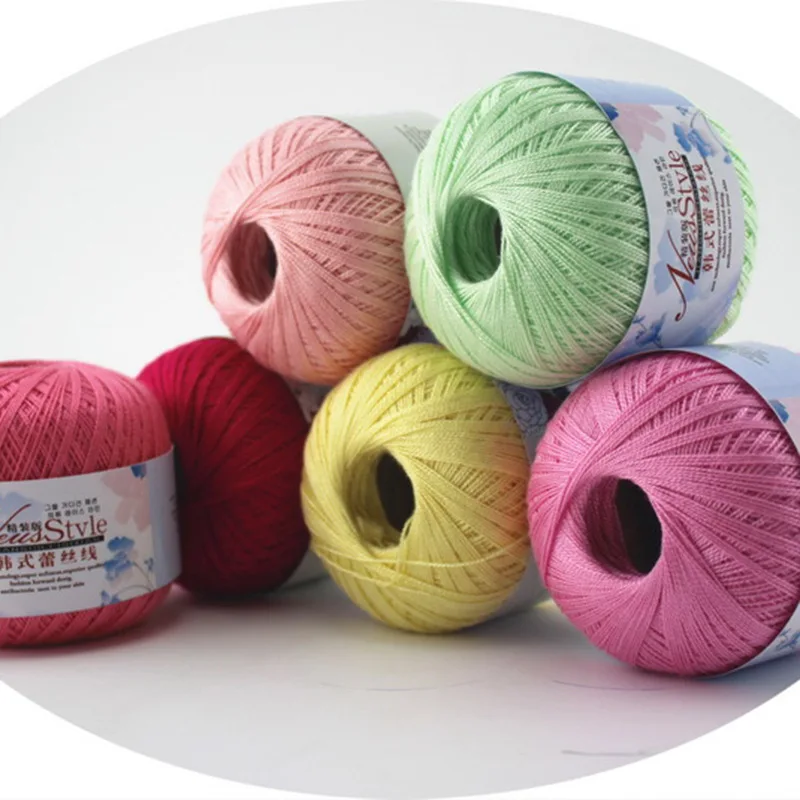 RongMeiXuan Lace Thread 08# 50g 325m  Crochet Yarn Knitting Cotton Baby Hand Woven Thread 100% Cotton Yarn