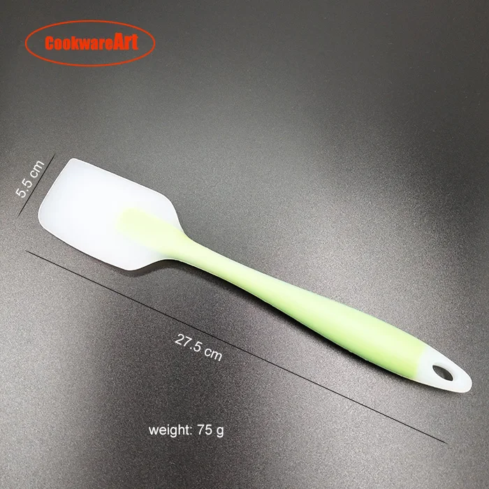 non-stick BPA free heat resistant 7 piece of silicone kitchen cooking tools set with transparent plastic handle