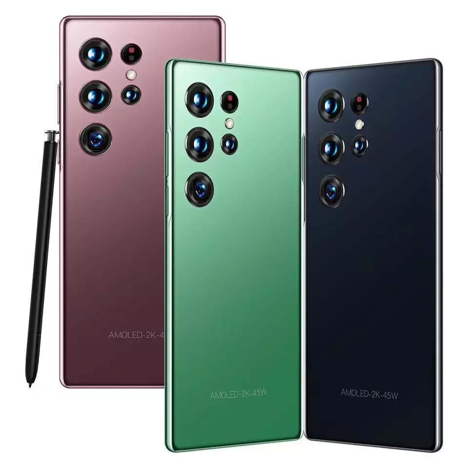 Smartphone S22+ U L Tr A 7.3-inch Water Drop Screen With Stylus Face Id Unlocked Cell Phone Full Netcom Mobile Phones