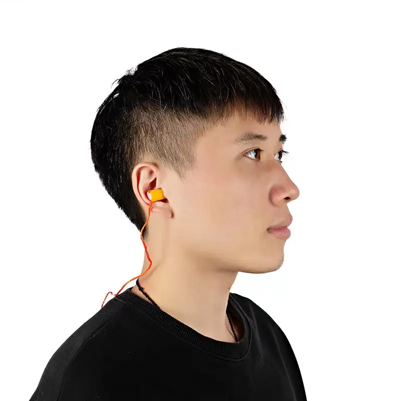 Ep29 Bullet Shape Pu Earplugs Anti-Noise Sound Proof Ear Plugs Ear Plugs With String Earplugs For Shooting Hearing Protector