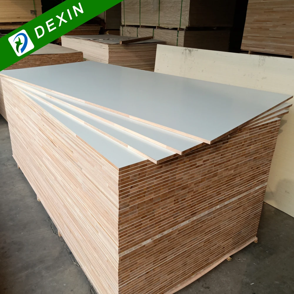 Good Quality 18mm Melamine Veneered 5 layer Block Board for Furniture and Wardrobe
