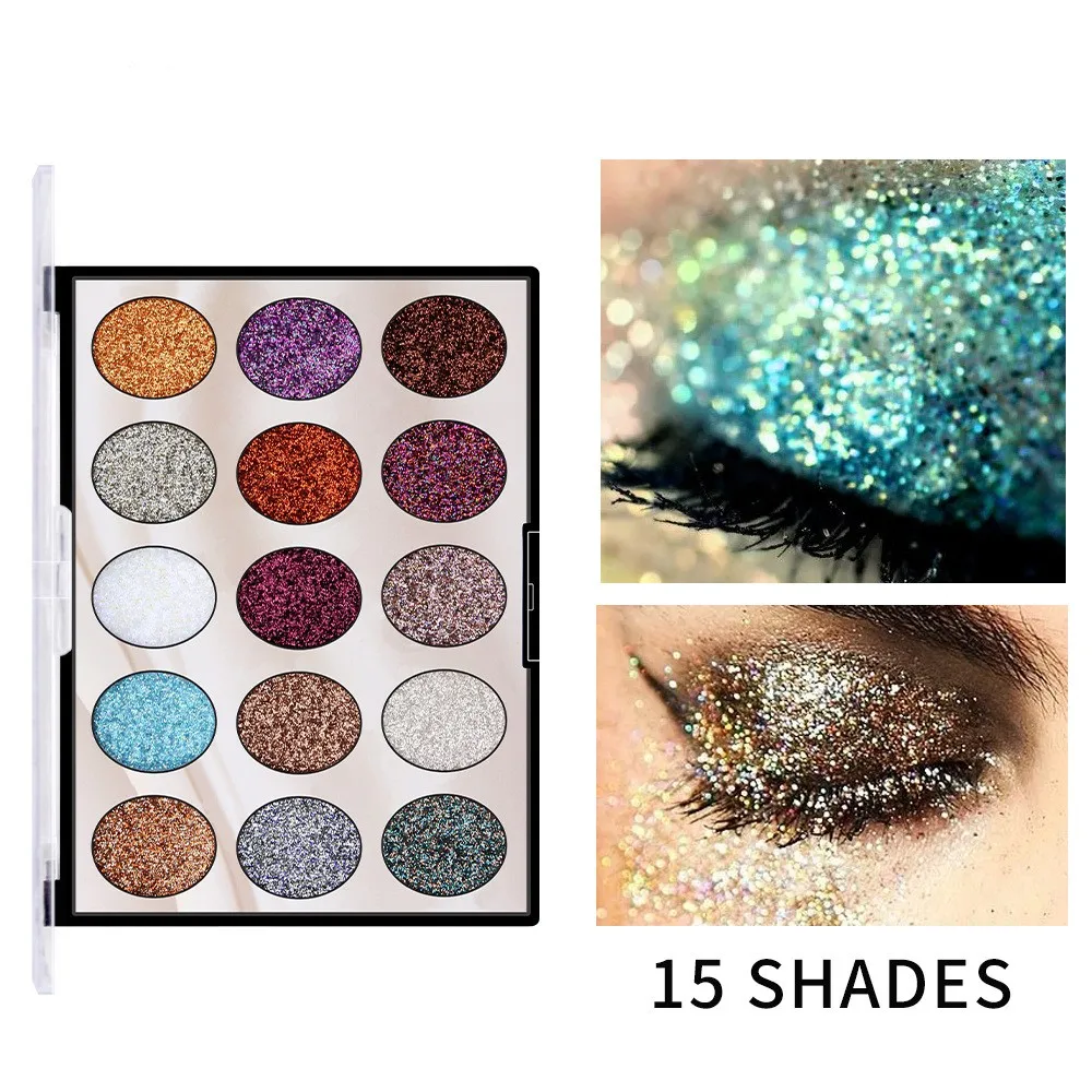 2022 Custom Shimmer Eye Shadow High Pigment Cosmetic 15 Colors Makeup Set Total Transparent Case Eyeshadow