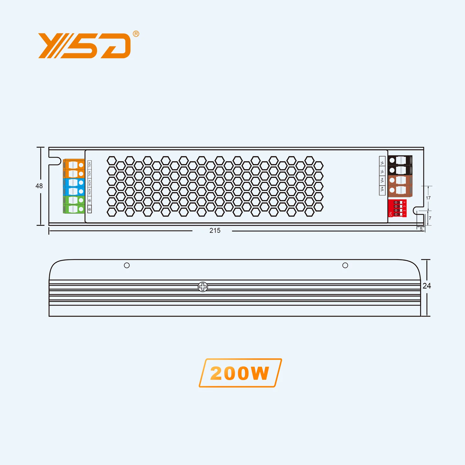 IP20 AC to DC 12V 24V 30W 60W 100W 200W 300W 400W 500W Led Driver Aluminum Shell Indoor Lighting Switching Power Supply