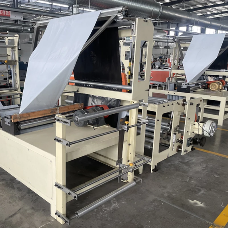 High speed HDPE LDPE plastic film folding and rewinding machine for bag roll side sealing bag