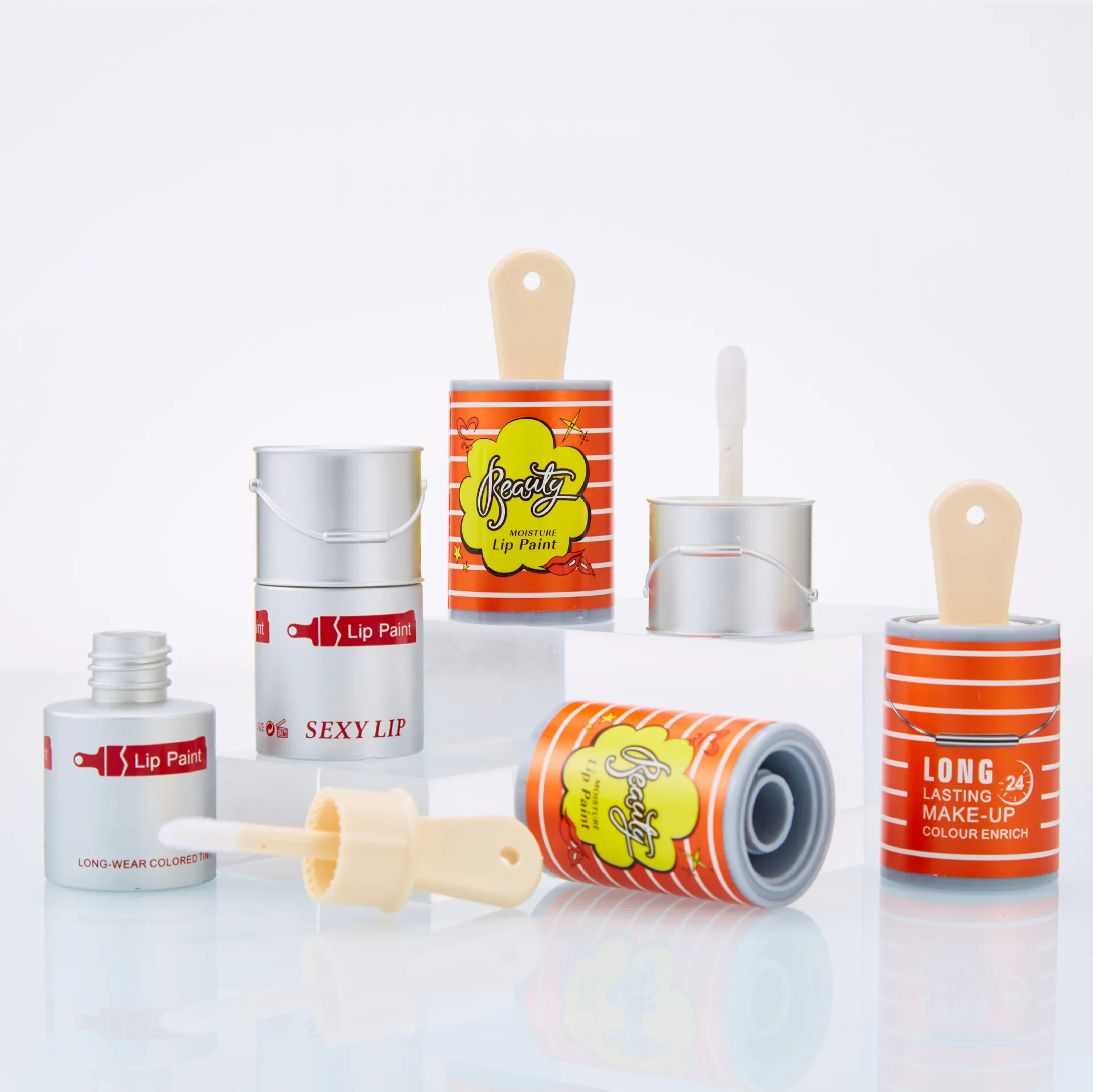 Round oil barrel fireworks DIY lip glaze lipstick empty tube mini lip gloss tube cosmetic pipe source factory wholesale
