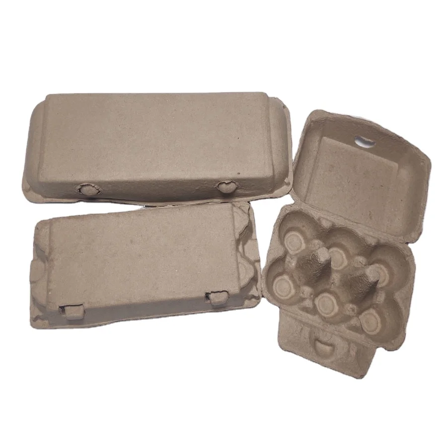 Disposable paper  6 half dozen egg cartons pulp egg tray with lid