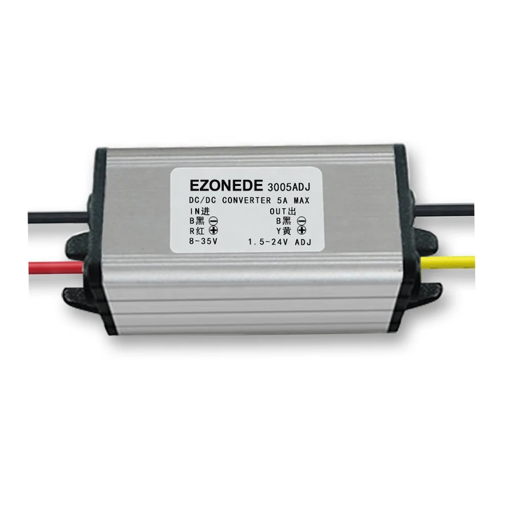 DC 8-35V to 1.5-24V 5A adjustable DC-DC Buck Converter 24V to 12V 13.8V 19.5V 5V Step Down Power Supply Module Waterproof