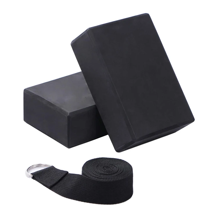 Harbour Custom Eco Friendly Biodegradable Color Eva High Density Foam Yoga Block with Yoga Strap Set