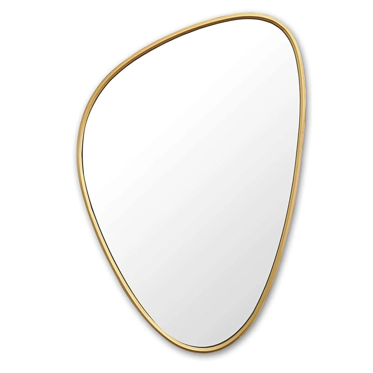 Amazon hot triangle drop shape gold metal frame wall mirror decorative
