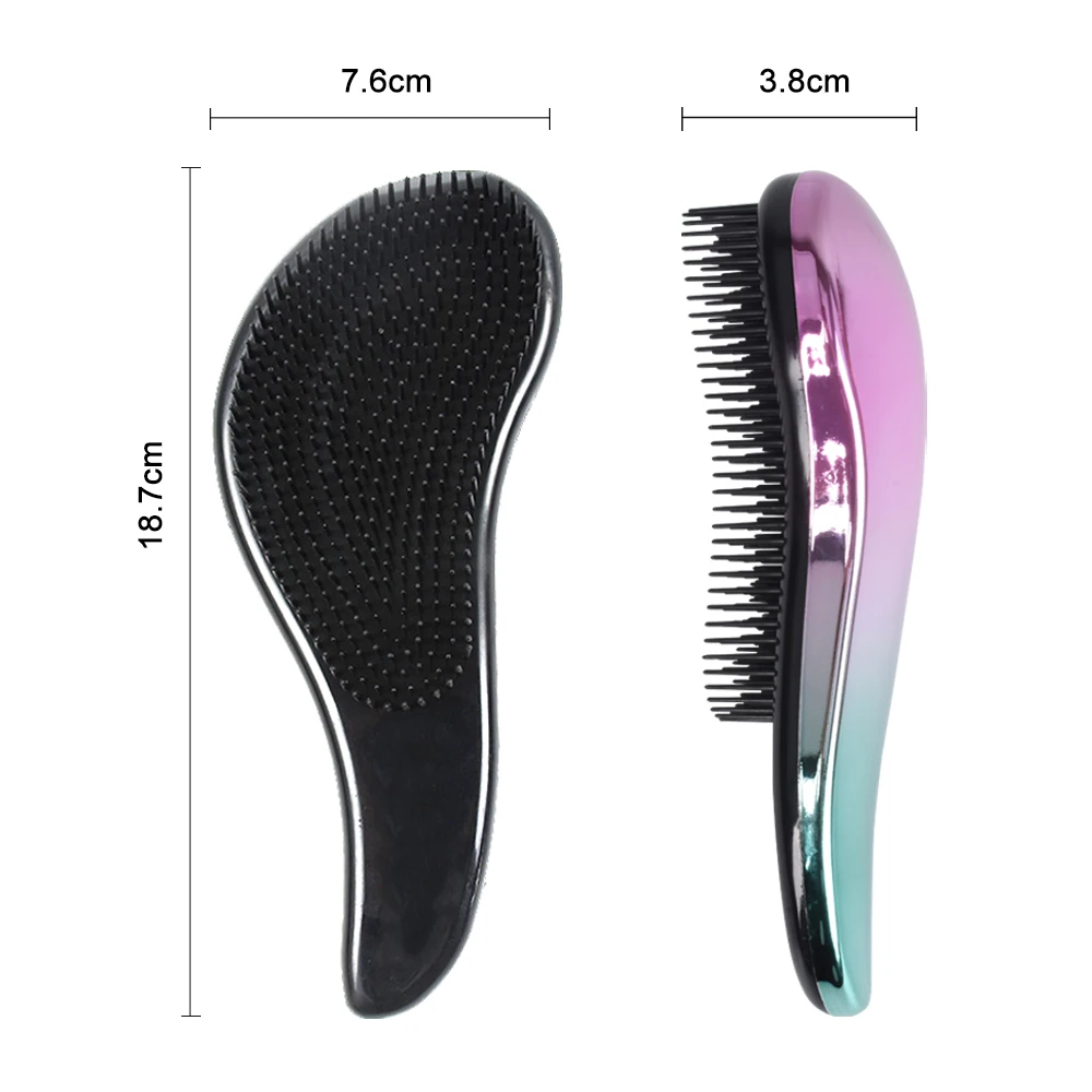 OEM manufacturer color change shiny tangle free scalp customized detangling hair brush scalp massage comb