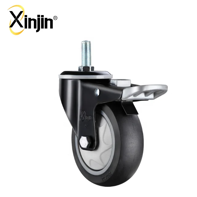 3 inch medium duty single ball bearing super silence TPR fixed caster wheel
