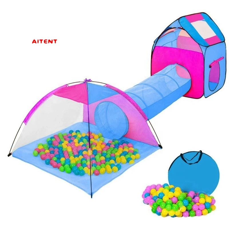 Wholesale Three-Piece Foldable Child Tent Set With Tunnel Portable Child Game House