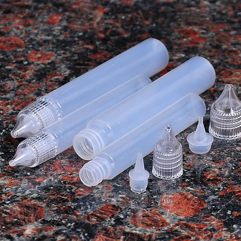 new PE/HDPE/LDPE 50ml crystal eyes drops bottles pen shape for translucent plastic eyes dropper bottles with crystal cap/Lid