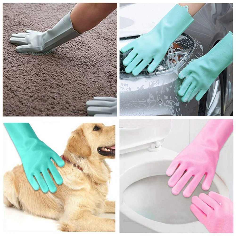 Ecofriendly Cleaning Gloves Silicone Dish Washing Gloves with Wash Scrubber Factory Price Magic Silicone Dishes Cleaning Gloves