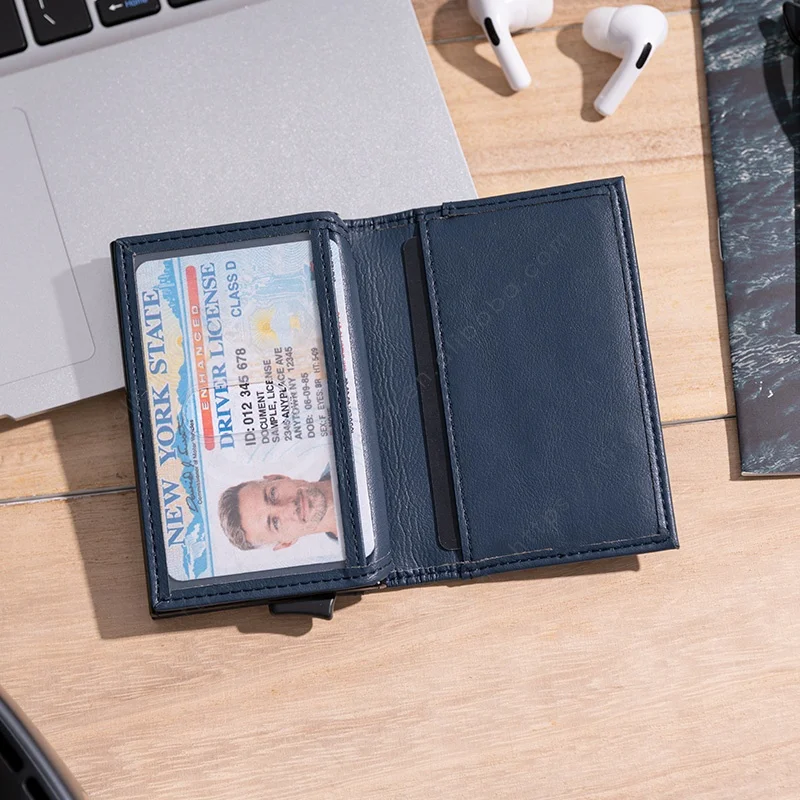 Premium Quality Laser Printed Aluminum Wallet For Men Card Holder Minimalist Wallet RFID Blocking Front Pocket Card Wallet