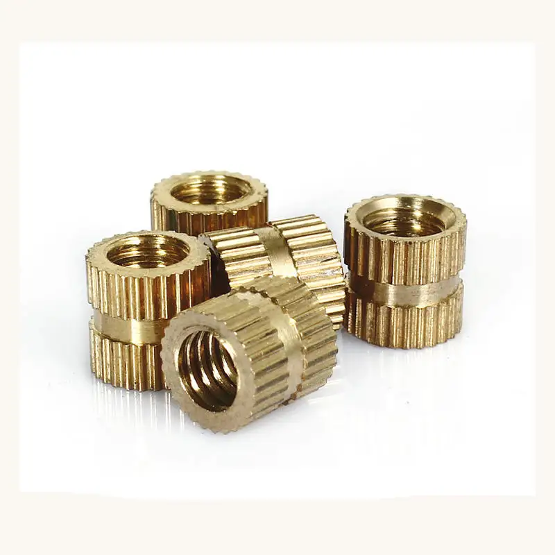 Латунная вставка, литая под давлением, с резьбовой накаткой, медные вставки, гайка
