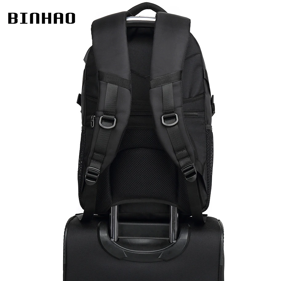 Мужской рюкзак для путешествий BH8806 BINHAO, удобный деловой рюкзак для компьютера в Корейском стиле, модный трендовый школьный ранец для старшей школы, дорожный рюкзак