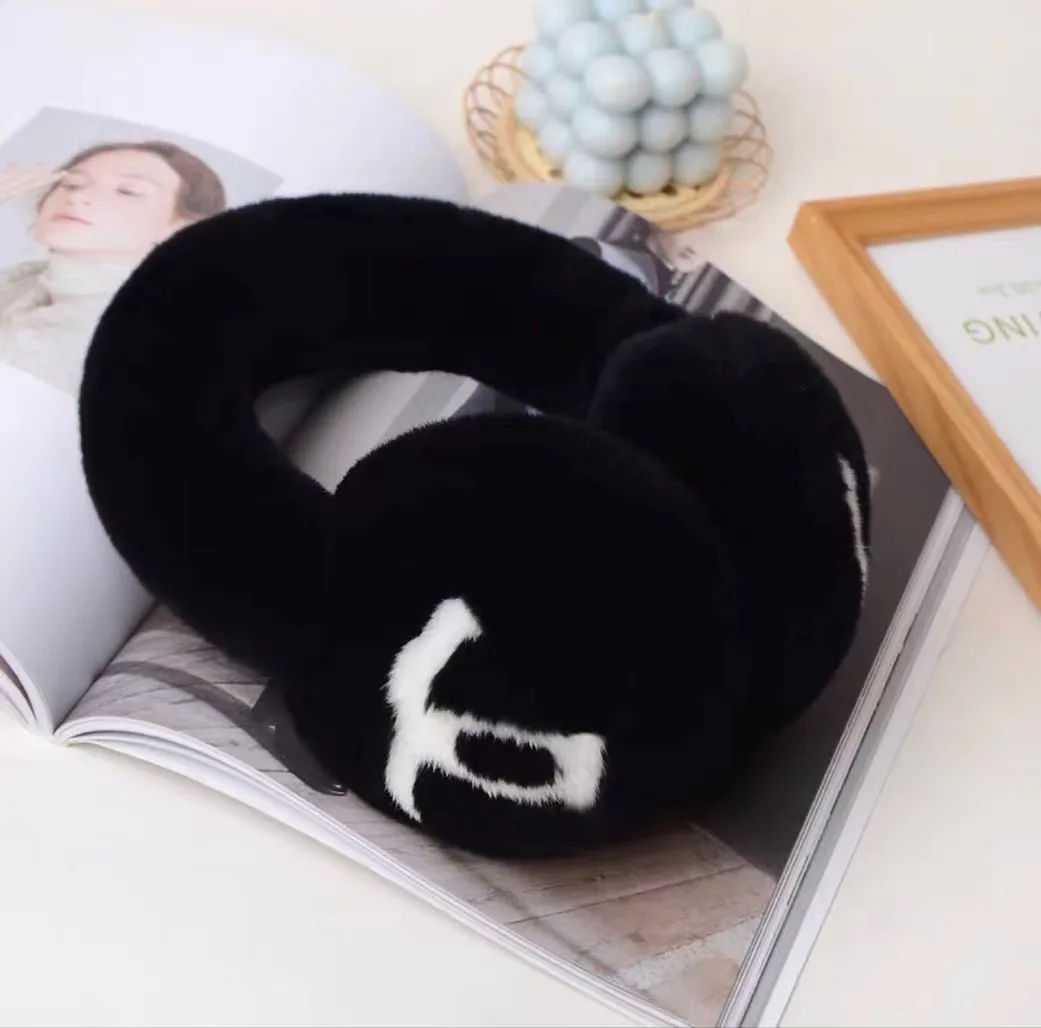High quality adjustable natural rex  rabbit fur ear muff winter headwear fur ear muffs for cold fold ear protection