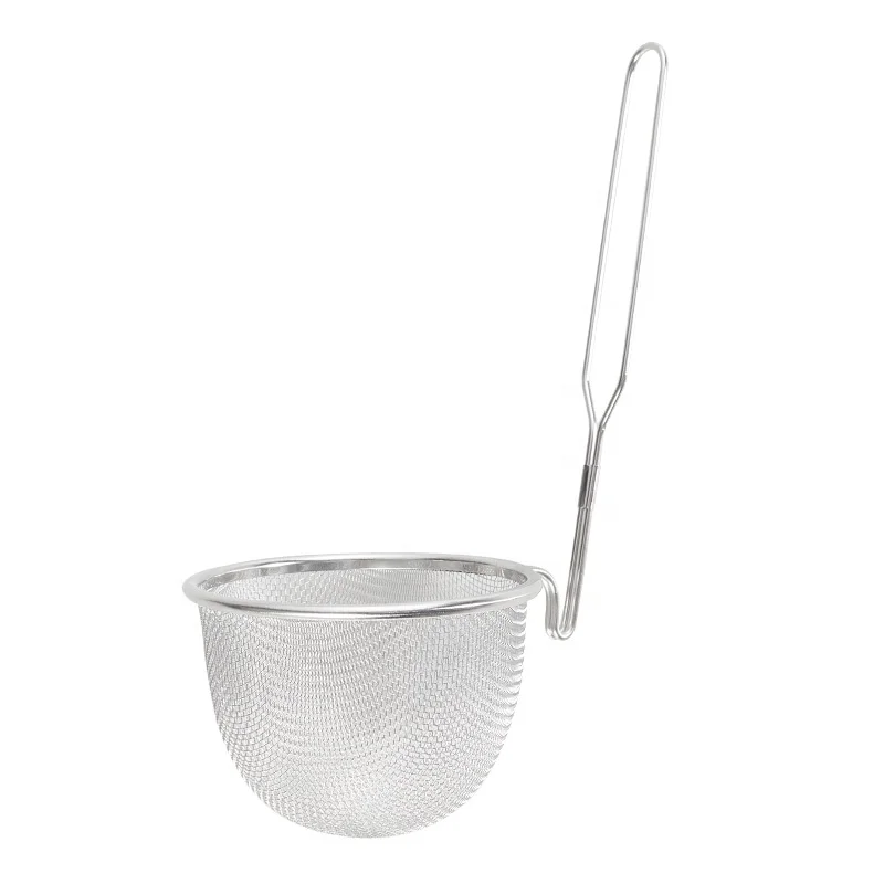 Stainless Steel Asian Kitchen Noodle Soup Strainer Hot Sale in Taiwan Fine Mesh Skimmer with Long Handle and big basket Colander