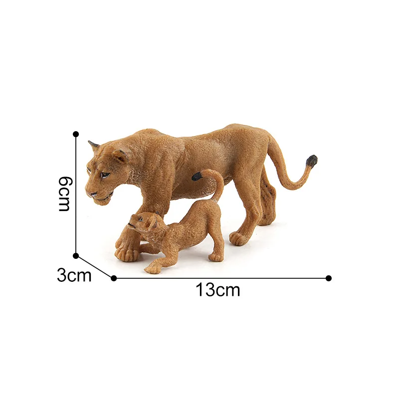Cross-border sales wildlife park model Chigong lioness lion cub a simulation of science and education decoration toys