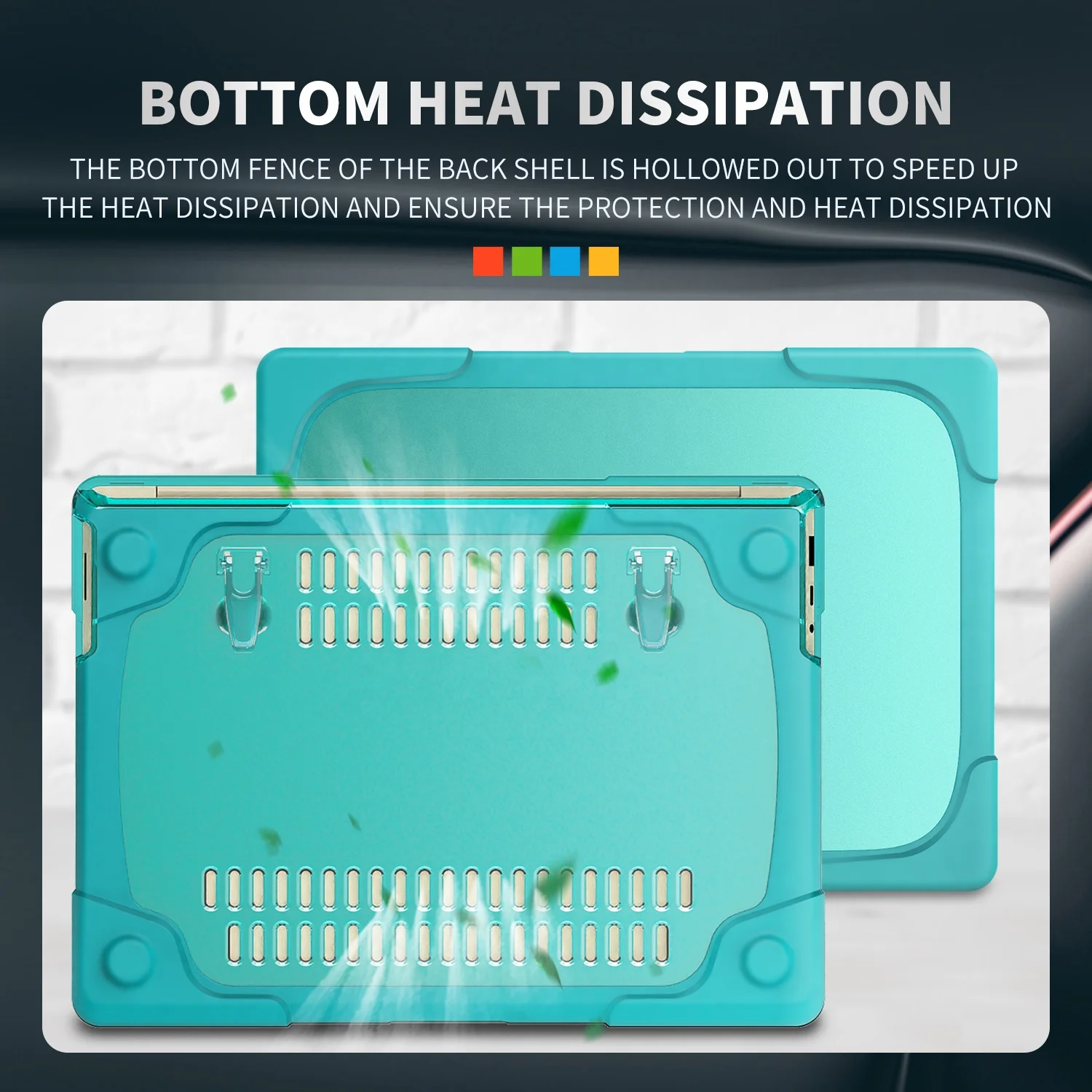 Cooling Design Foldable Stand Dual Layer Protective Cover For Microsoft Surface Laptop 3 4 15 inch 1873 1953