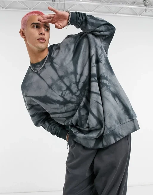 OEM-футболки Tiedye, футболка, чистые мужские хлопковые футболки с длинным рукавом для городских видов спорта