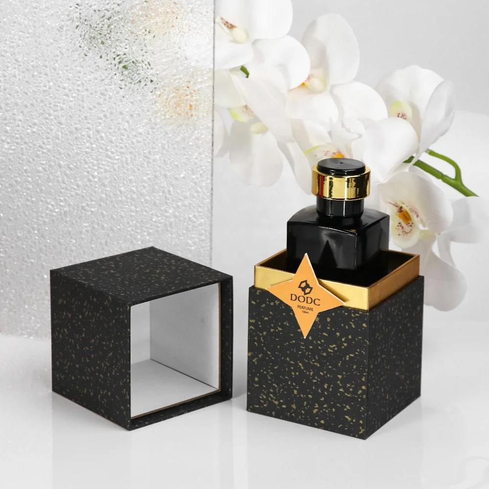 High quality custom logo printed lipstick skin care gift box Black perfume scent Essential Oil Premium packaging box