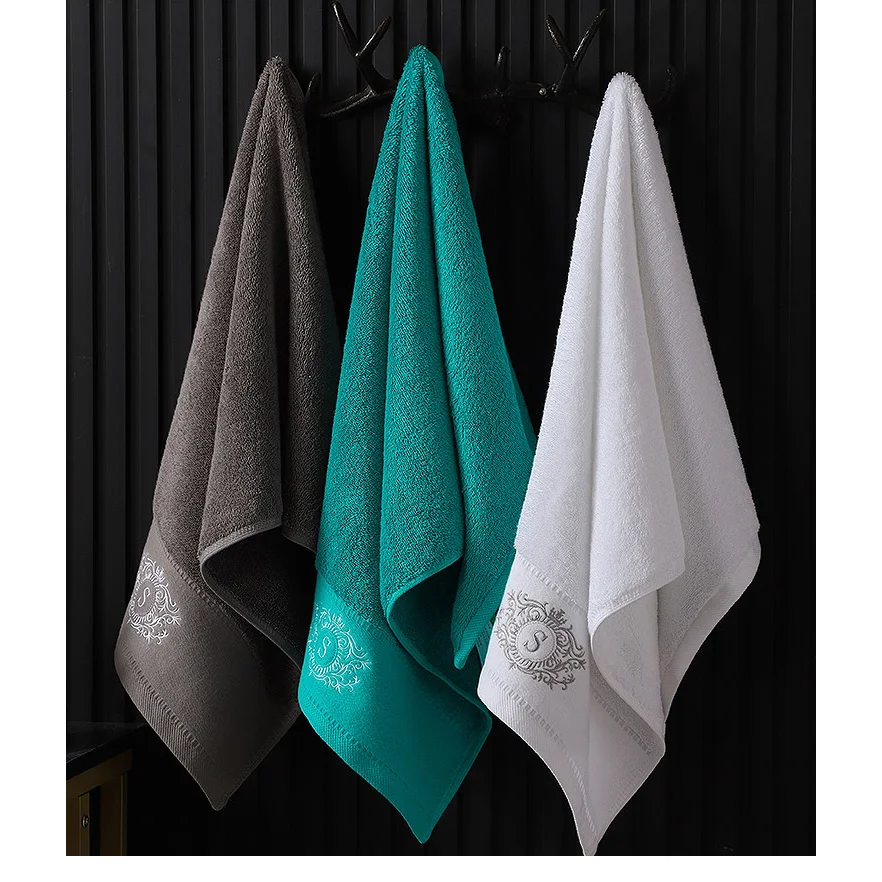 Dobby embroidery bath towel 100x200 900gsm 800 gsm cotton personalised bath towels shower towel set