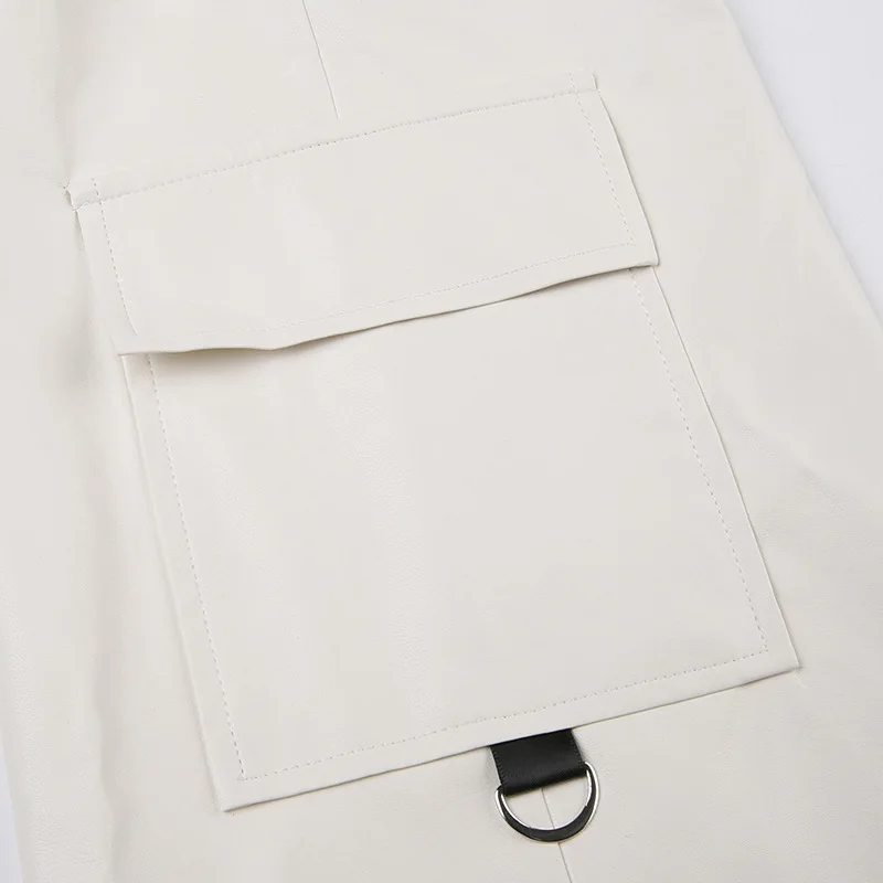 Wholesale Fashion Street Wear Metal Buckle Straight Tube Slimming Leg Cover Personalized Pu Leather Leg Warmers For Women