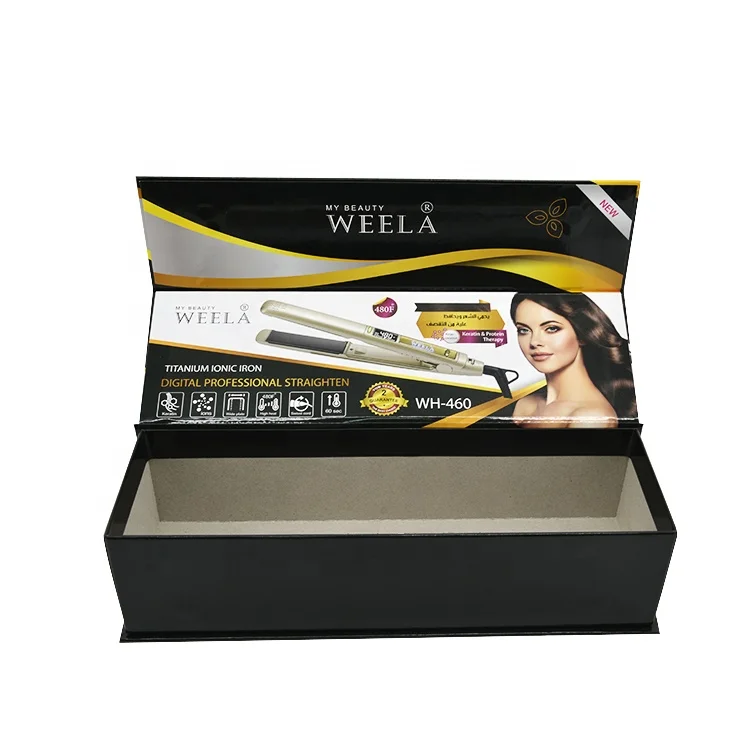 Wholesale custom printing luxury flat iron hair straightener hot comb packaging box