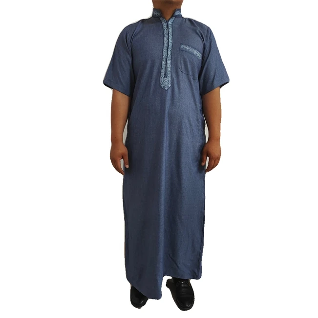 
The Latest High-end Middle Eastern Muslim Arab Collar Robe For Men In 2021 Pure Color Ethnic Style Top Quality Comfortable 