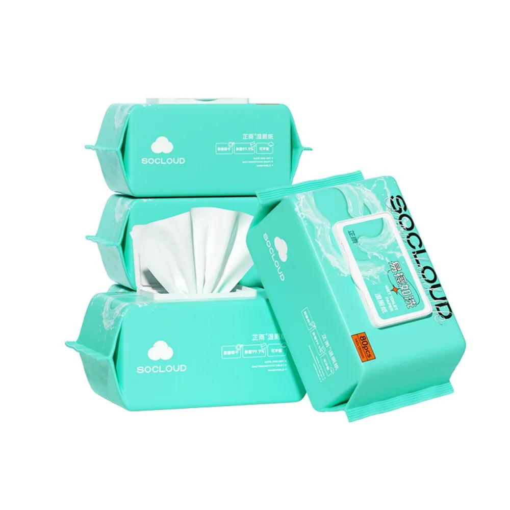 Wholesale Natural Organic 100% Biodegradable Unscented Disposable Toilet Cleaning Wipes Adult Flushable Wet Wipes