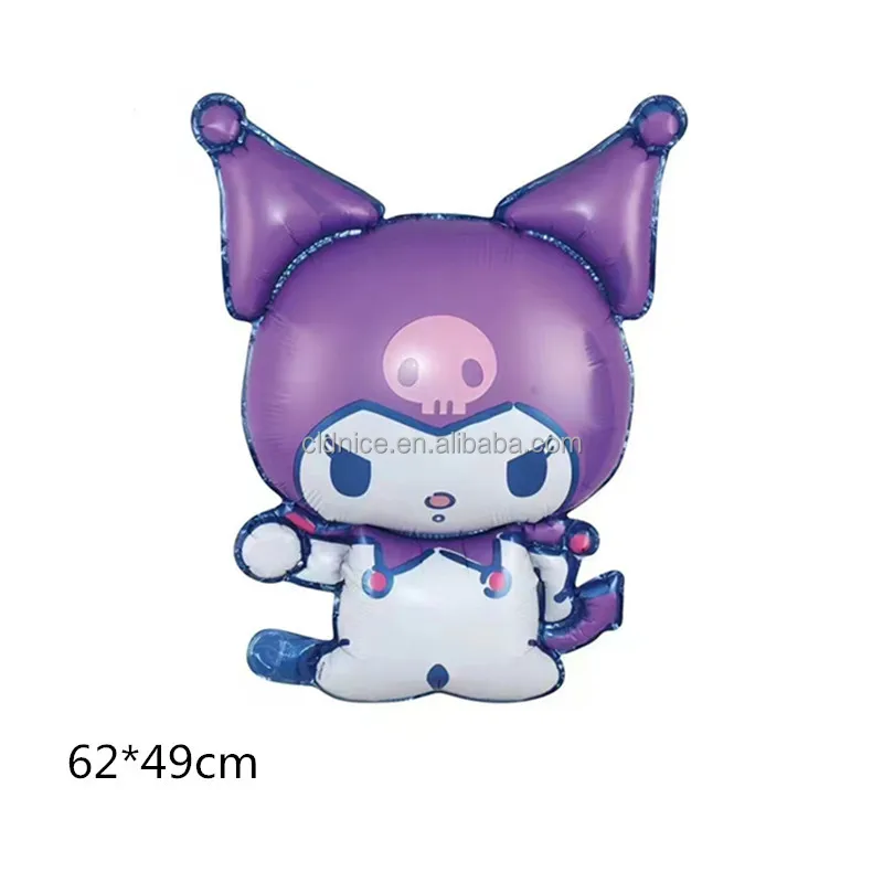 Nice New Kuromi Pom Pom Purin Aluminum Film Balloon Sets My Melody Globos Cartoon Balloons for Birthday Party Decoration