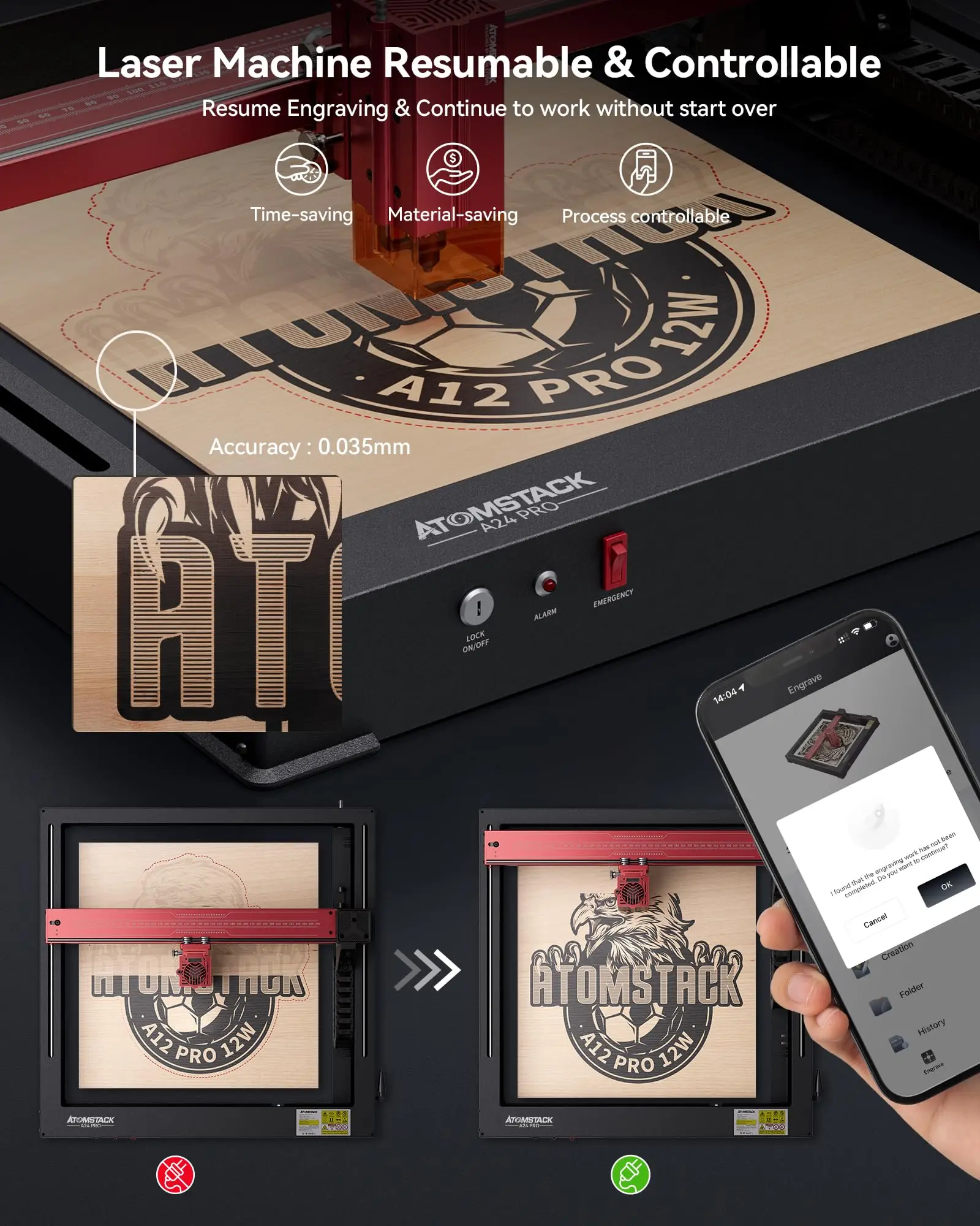 ATOMSTACK A24 X24 PRO Laser Engraver 120W Unibody Cutter 24W Output Expandable Installation Free DIY Engraving Cutting Machine