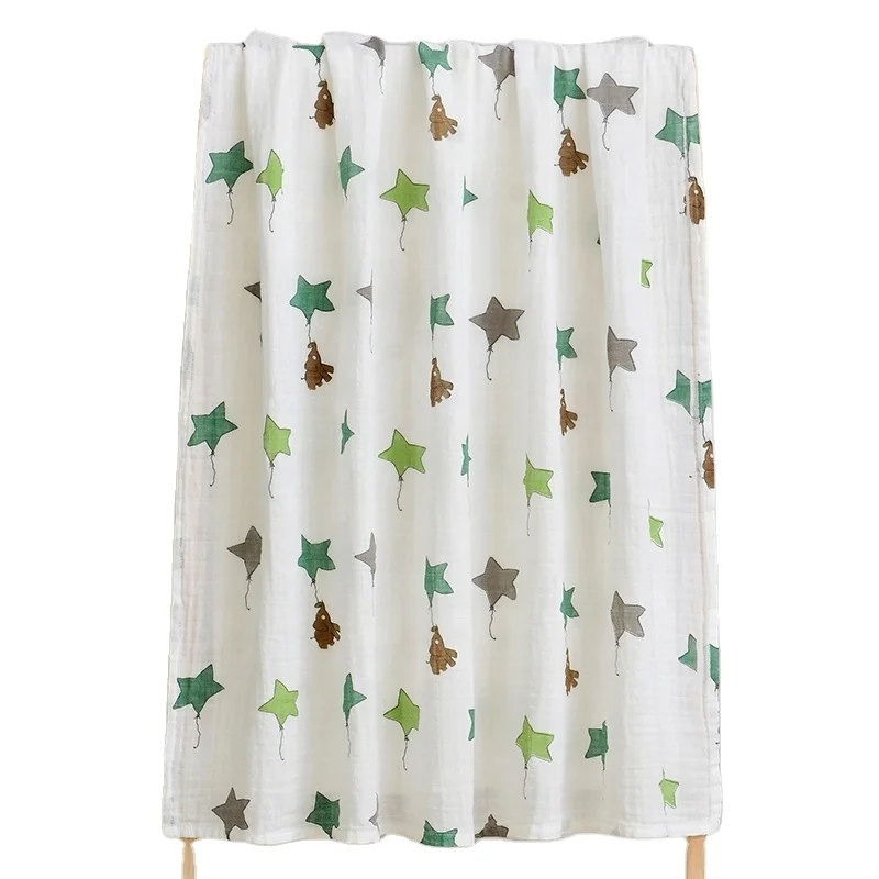 Newborn Baby Bamboo Cotton Blanket Super Soft Wholesale Customized Design Logo Baby Muslin Swaddle Blanket