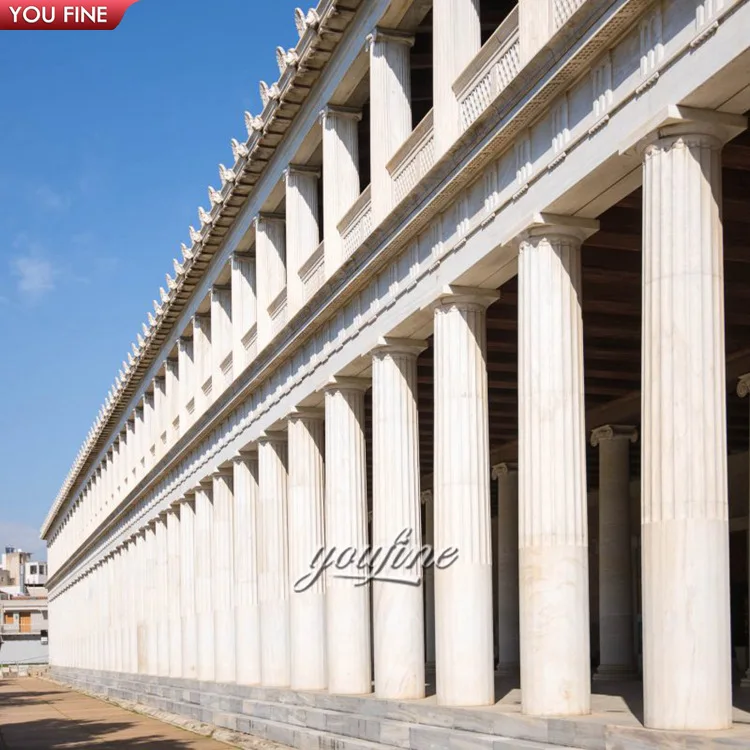 Здание правительства офис конференц-зал кинотеатр Большая Мраморная римская колонна из натурального камня