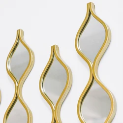 Хорошая цена, декор для гостиной, уникальное золотистое металлическое зеркало для домашнего декора, современные волнистые настенные зеркала