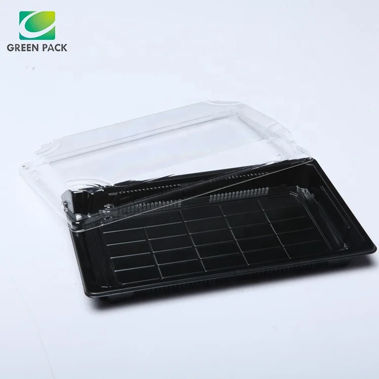 Nice Food Container OEM Customized Sushi Packaging Tray With Clear Anti-fog Lid