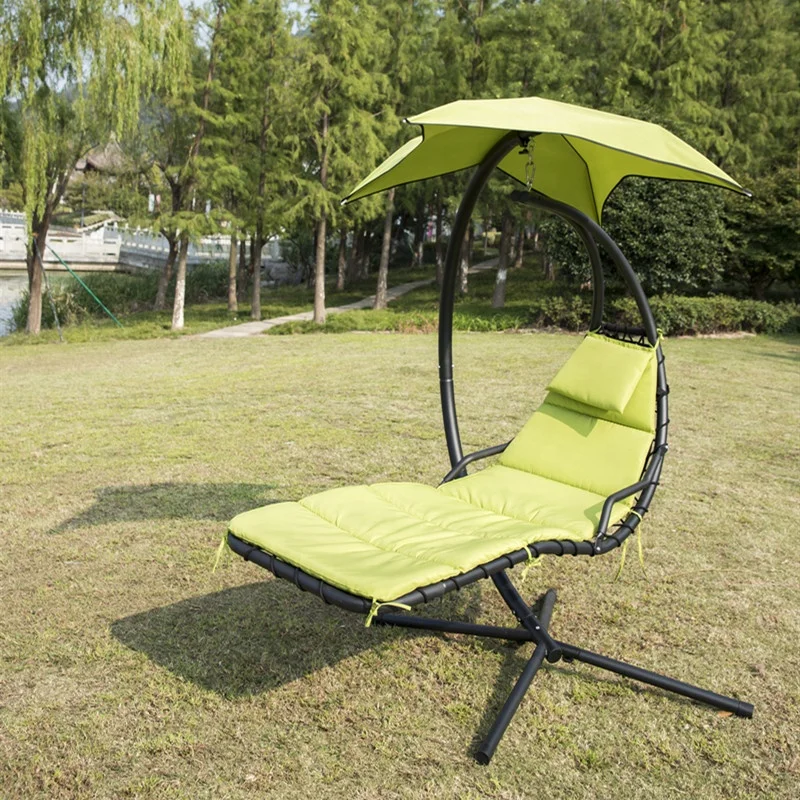 Вися изогнутый шезлонг кресло качели на заднем дворе крытый дворик на открытом воздухе гамак с навесом оттенок встроенный Подушка металлический каркас
