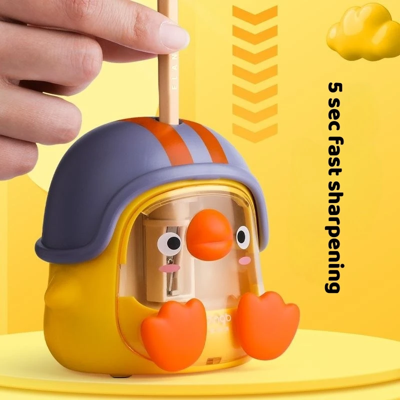 Electronic Pencil Sharpener Cute Pinguin for Student Children Battery AA Back to School Essentials School Supplies Stationery