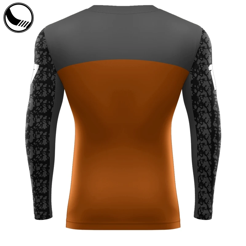 long sleeve men custom sublimated tattoo rash guard