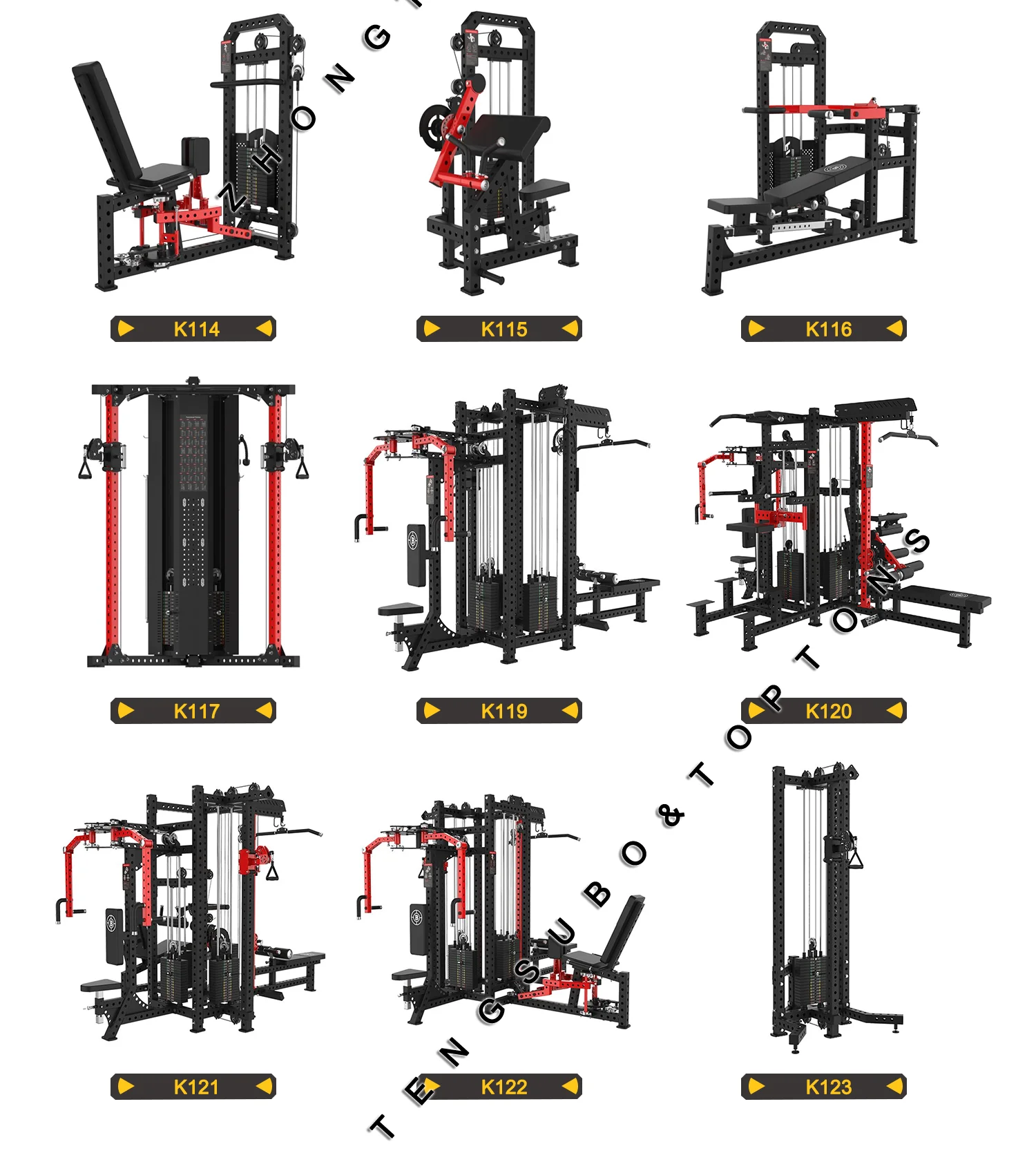 TOPTONS K117 High Quality Commercial Gym Center Gym Equipment Multi Functional Trainer Smith Machine Cable Crossover Machine