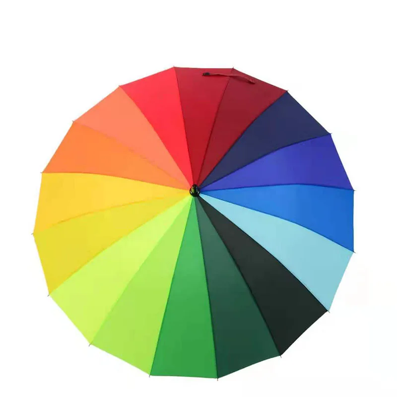 
Quality assurance Straight Rod Umbrella Colorful Uv-Resistant Leaves Umbrella for Shelter From Wind and Rain 